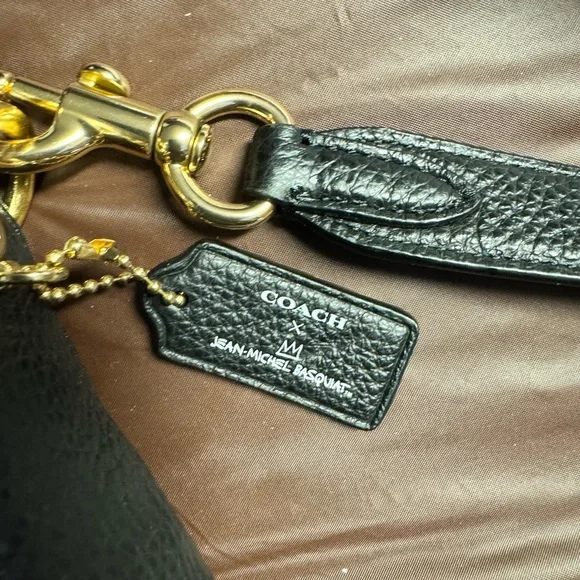 Coach X Jean Michel Basquiat Kleo Handbag 17 for Women Gold/Black - Picture 2 of 13